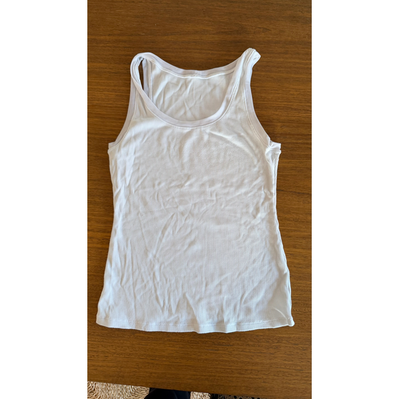 Alo Yoga Tops - Alo Yoga Alo white ribbed cotton tank with mesh outline detailing